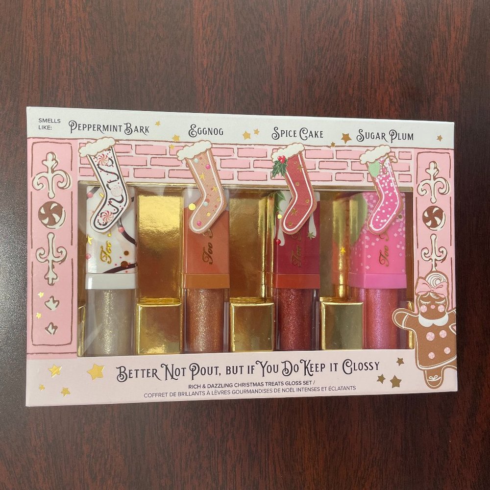 BNIB Too Faced Better not pout but if you do keep it classy lip gloss set